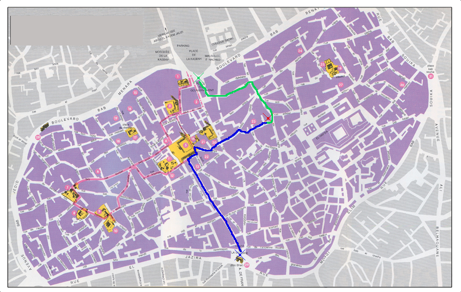 plan de la médina de tunis